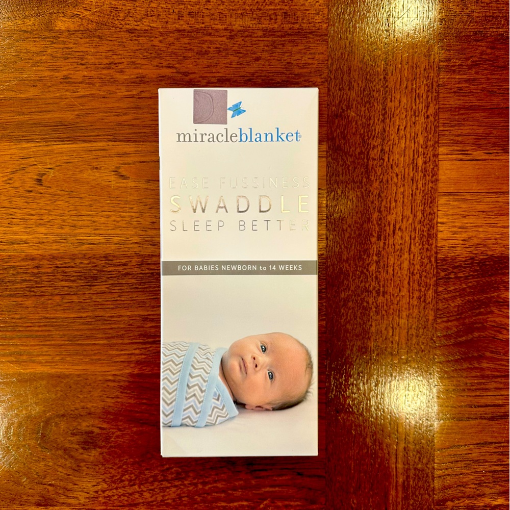 NIB Miracle Blanket Baby Swaddle, Solid Heather Grey